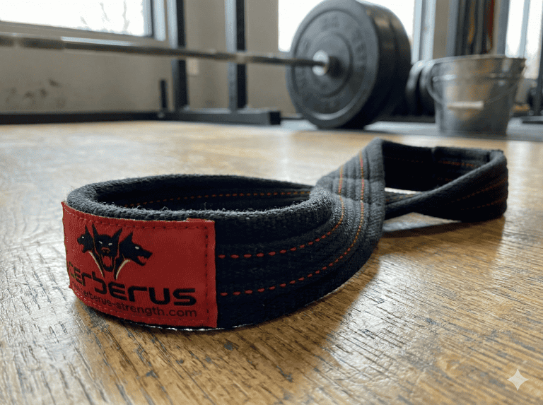 Durable powerlifting wrist wrap for strength training and heavy lifts.