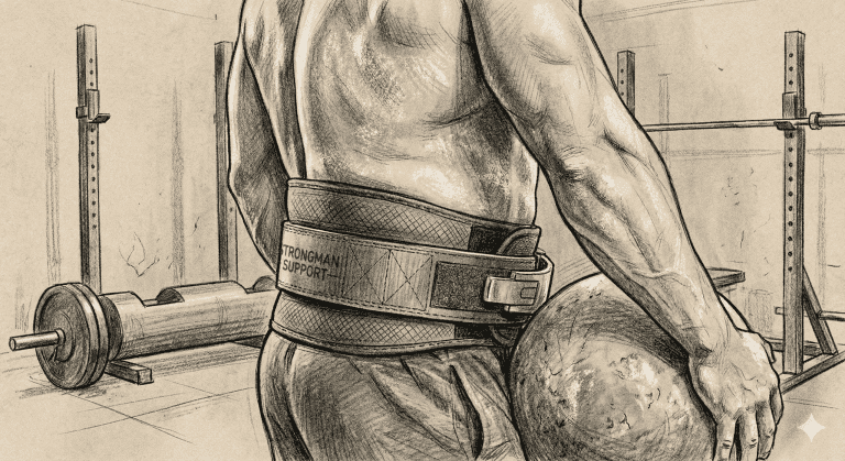 High-quality strongman support belt for lifting.