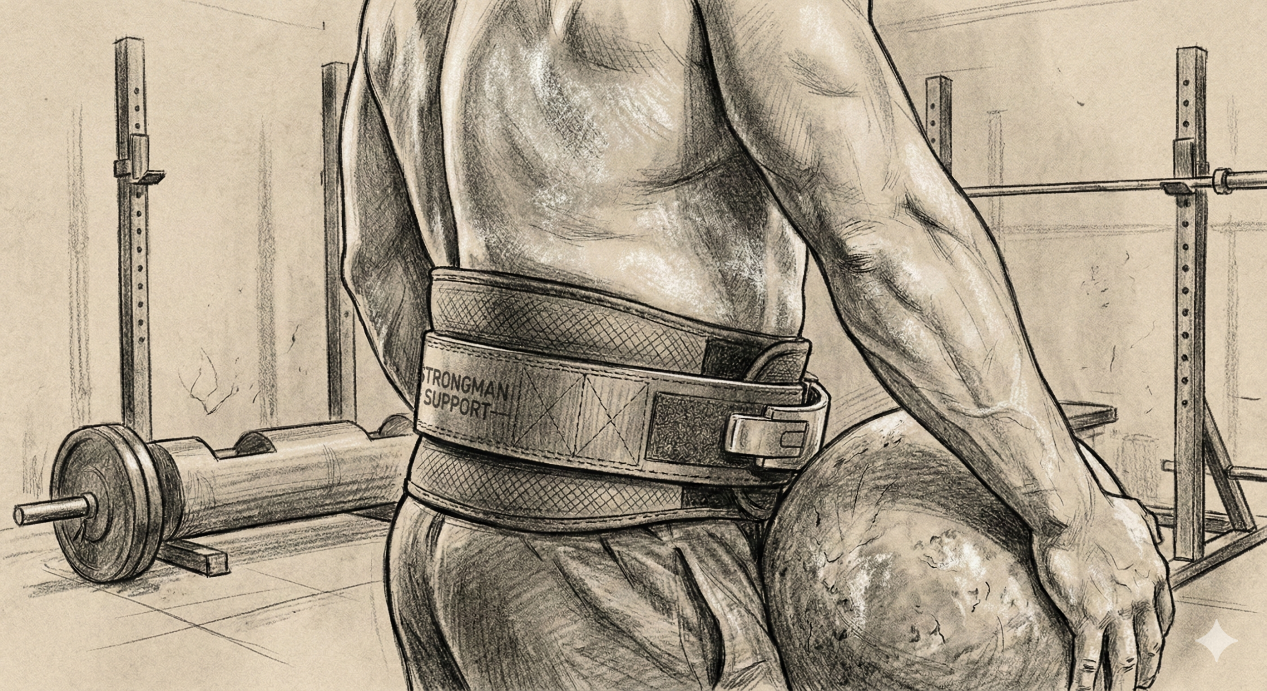 High-quality strongman support belt for lifting.